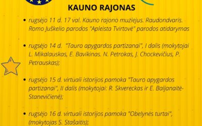 Rugsėjo 11-18 d. Europos paveldo dienų edukaciniai renginiai Kauno rajone